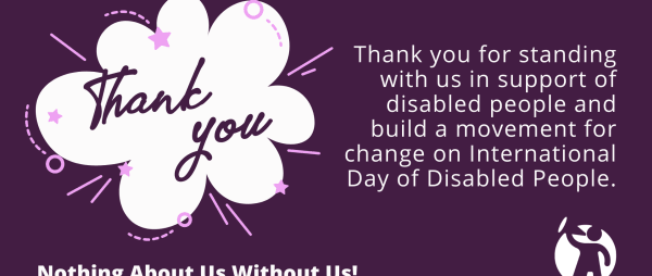 Thank you for joining us to mark International Day of Disabled People 2021