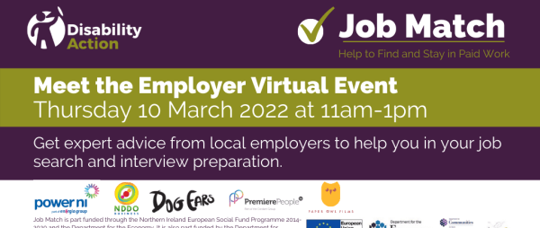 Job Match Meet the Employer Virtual Event on 10 March